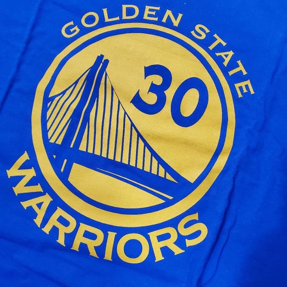 Vintage Adidas Golden State Warriors Steph Curry Player Number T Shirt XL Blue - Picture 2 of 4